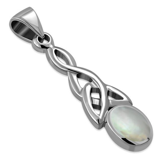 Mother of Pearl Pendant - Elongated Trinity Drop