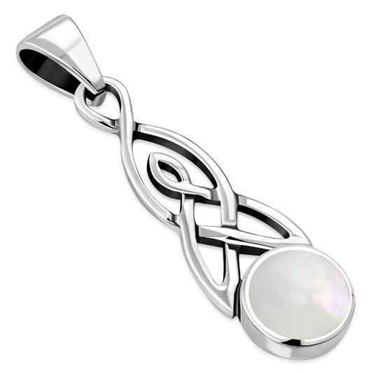 Celtic Stone Pendant- Mother and Daughter with Mother of Pearl