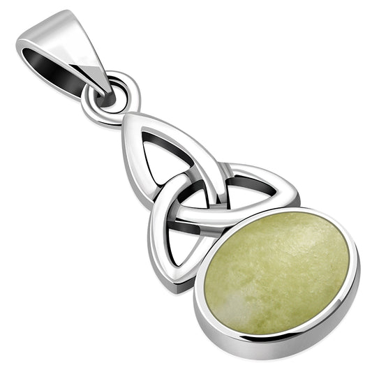 Scottish Marble Pendant - Triquetra Oval Drop