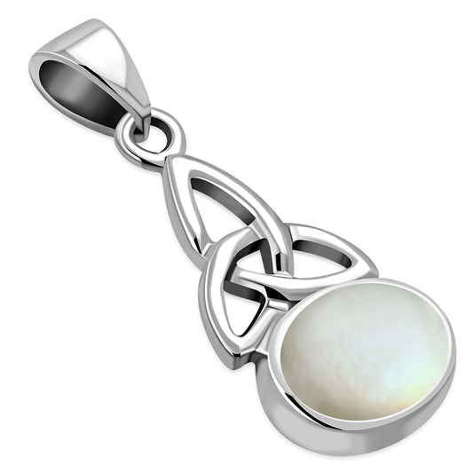 Mother of Pearl Pendant - Triquetra Oval Drop