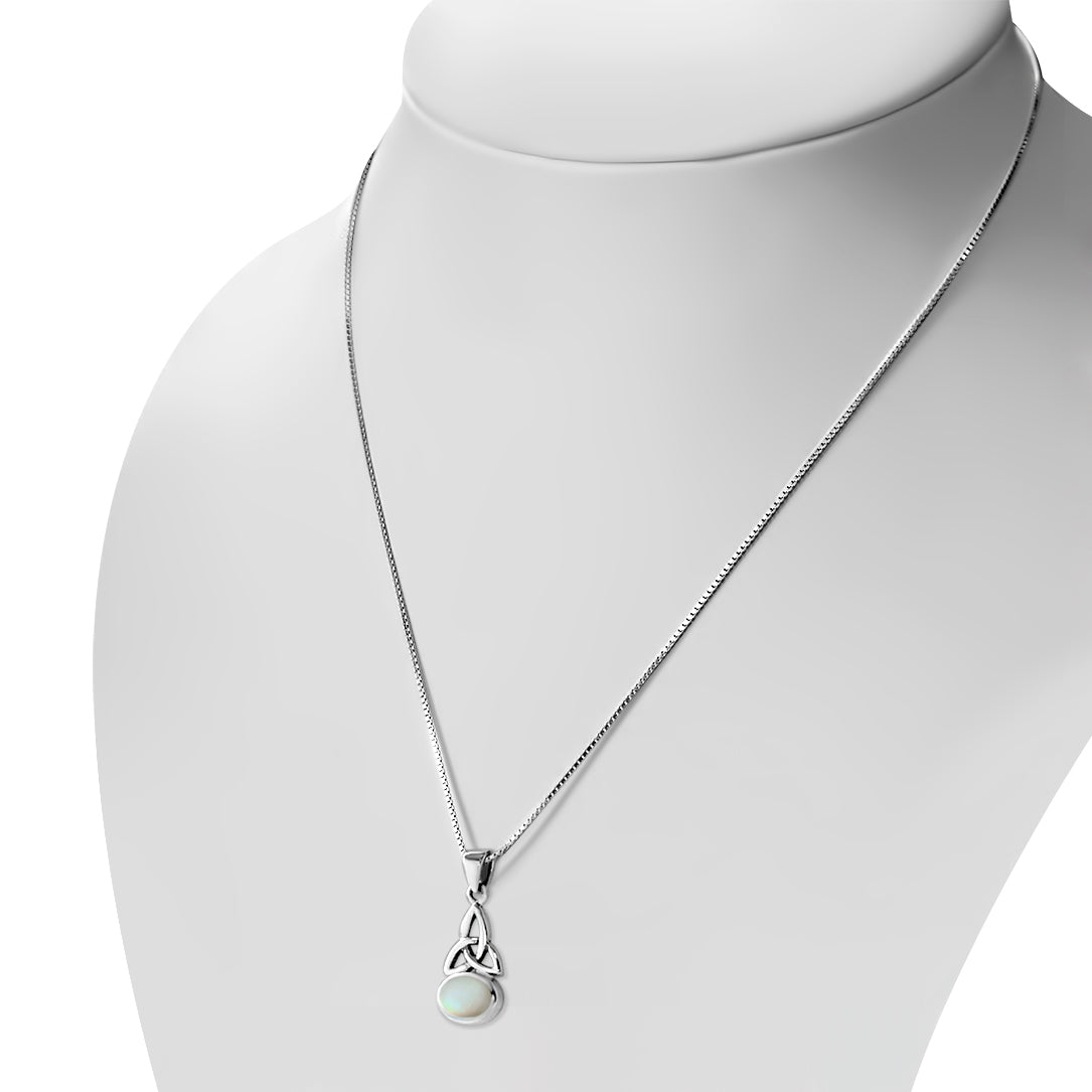 Mother of Pearl Pendant - Triquetra Oval Drop