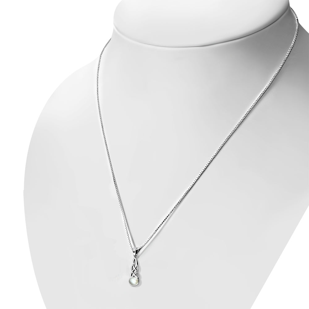 Mother of Pearl Pendant-Hanging Celtic Knot