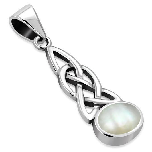 Mother of Pearl Pendant-Hanging Celtic Knot