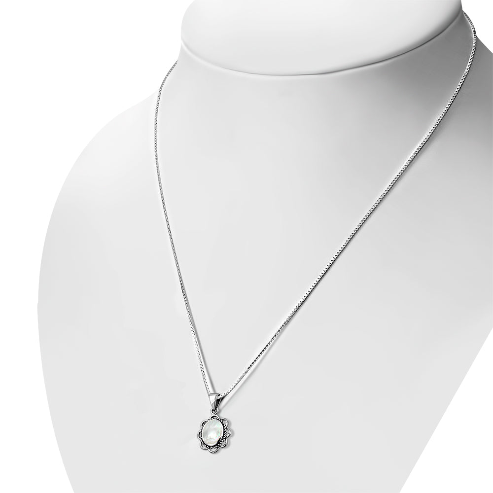 Contemporary Stone Pendant with Mother of Pearl