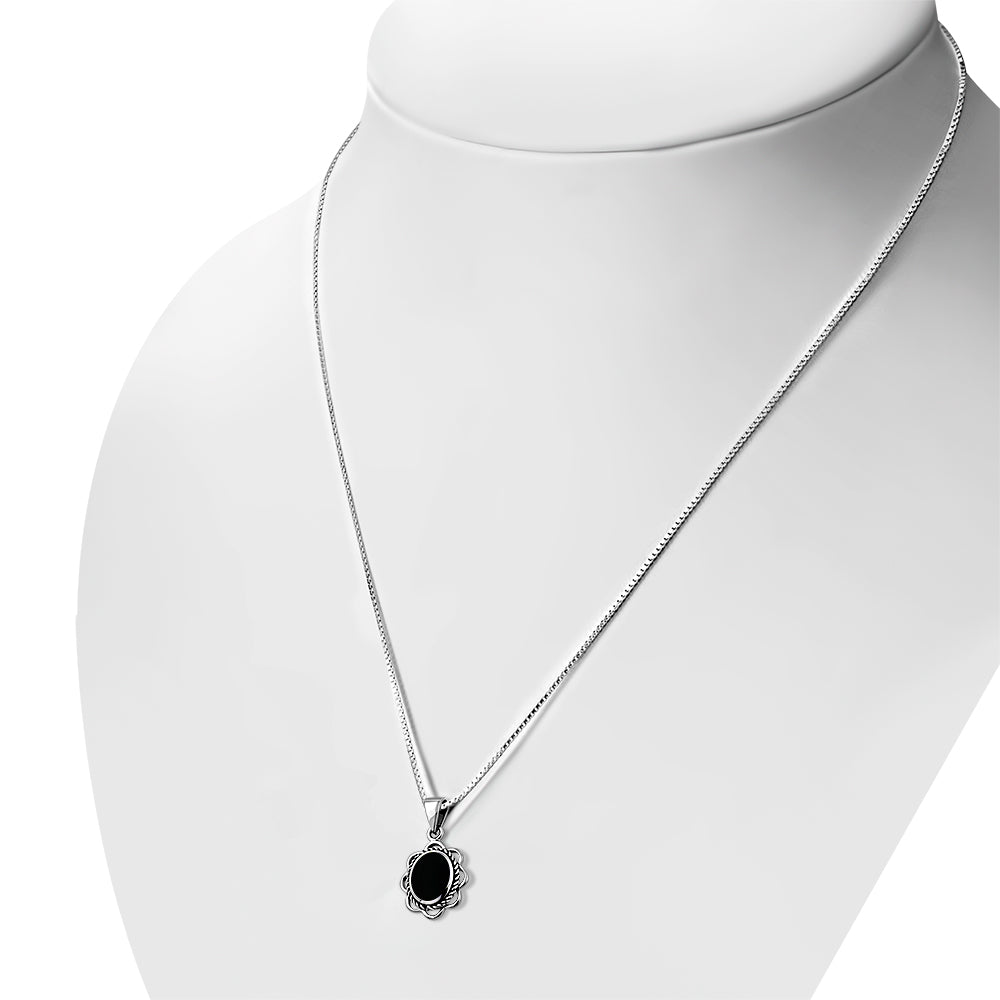 Contemporary Stone Pendant with Black Onyx