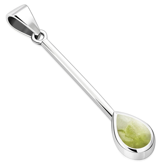 Scottish Marble Pendant- Contemporary Long Teardrop