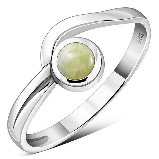 Contemporary Stone Ring- Modern Hook with Scottish Marble