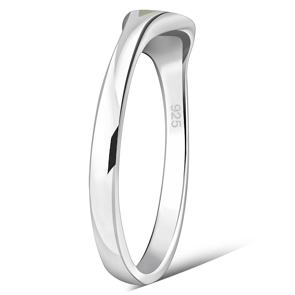 Contemporary Stone Ring- Willow Wave Ring with Scottish Marble