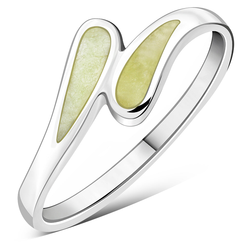 Scottish Marble Ring - Crossing Teardrop