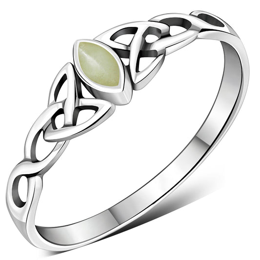 Scottish Marble Ring - Diamond Triquetra