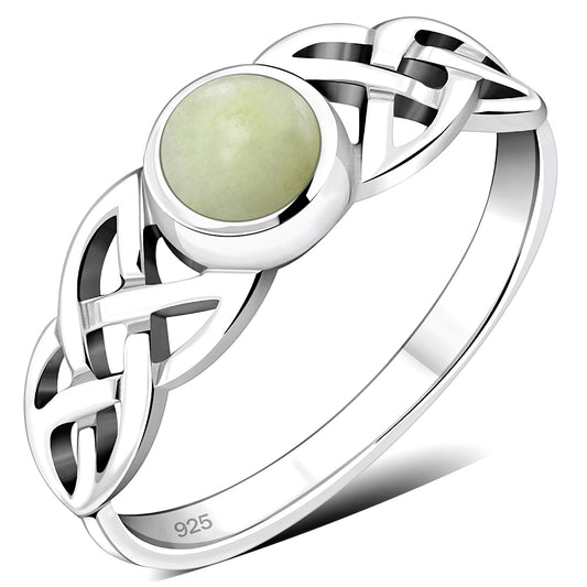 Scottish Marble Ring - Tapered Celtic Knot