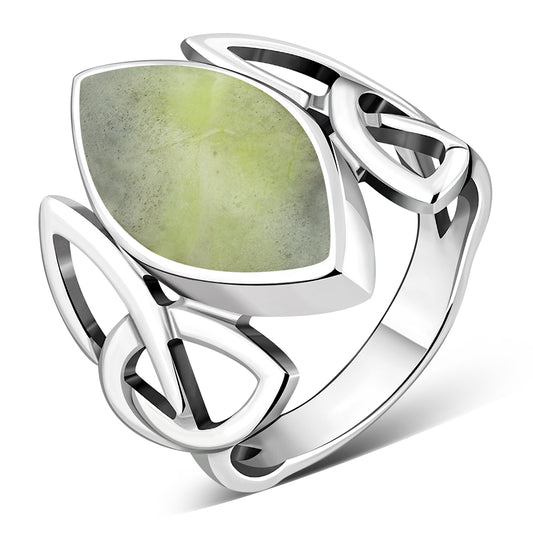 Scottish Marble Ring - Marquise Triquetra (Large)