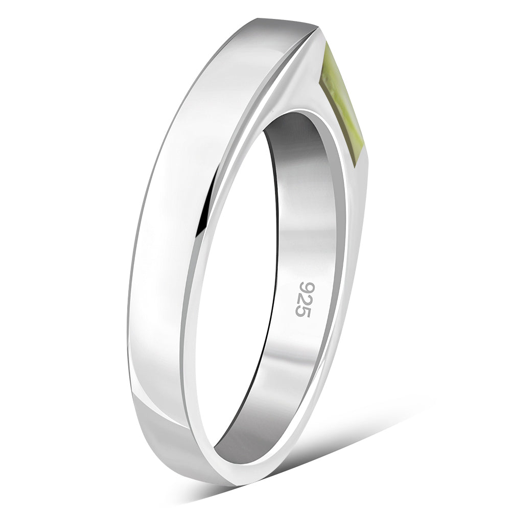 Contemporary Stone Ring- Rectangle ring with Scottish Marble