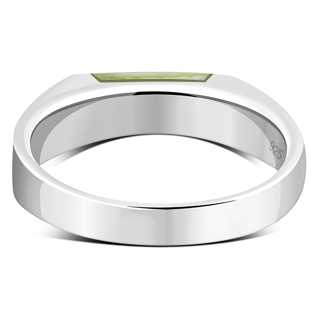 Contemporary Stone Ring- Rectangle ring with Scottish Marble