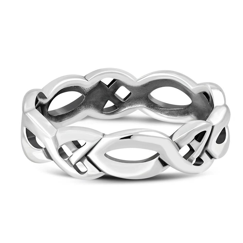 Celtic Knot Ring- Spacious Rope Band – Celtic Design Scotland