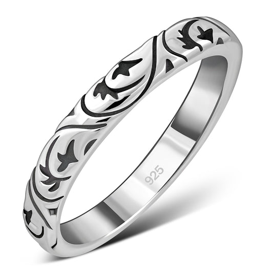 Contemporary Ring - The Obsidian Ivy Band