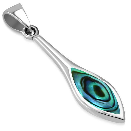 Contemporary Stone Pendant - Hanging Drop with Abalone Shell