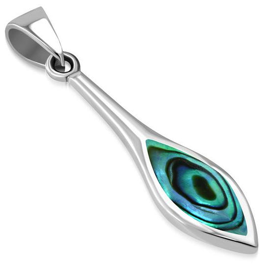 Contemporary Stone Pendant - Hanging Drop with Abalone Shell