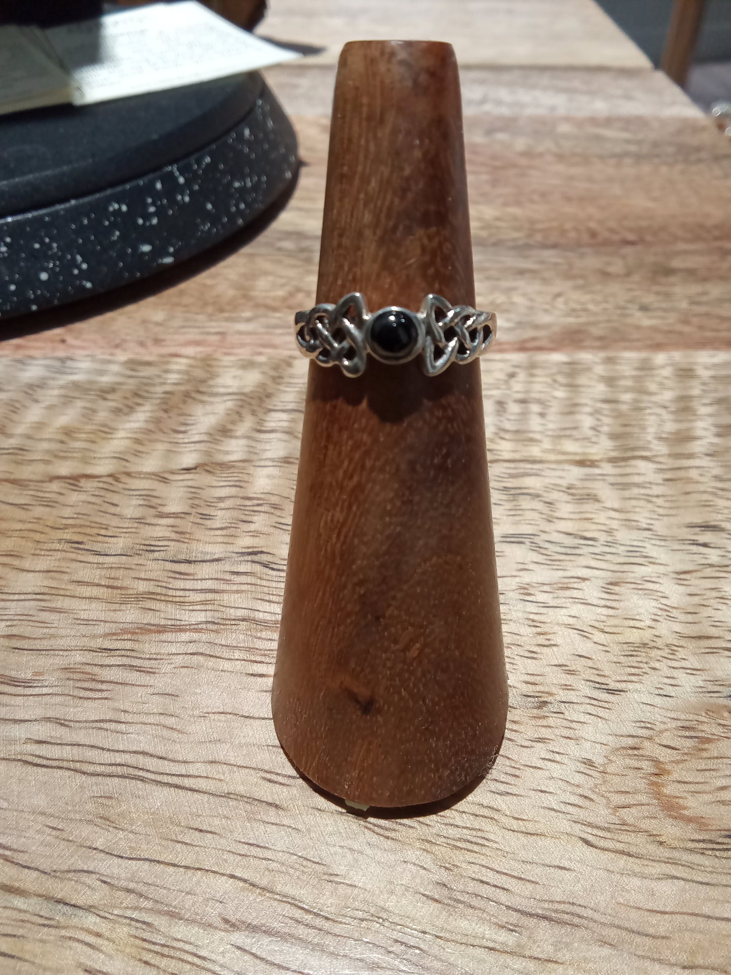 Celtic Stone Ring with Black Onyx