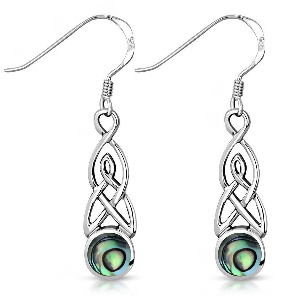 Celtic Stone Earrings - Mother and Daughter Knot with Abalone