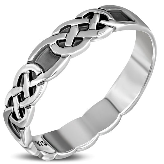 Celtic Knot Ring - Double Loop Closed Band