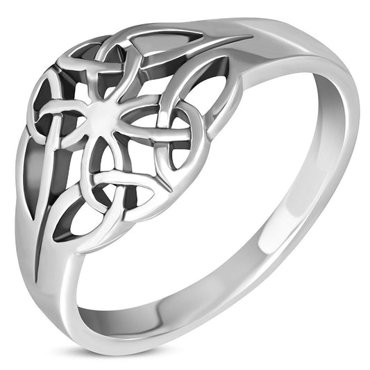 Celtic Knot Ring - Horizontal Four Seasons Knot (Thick)