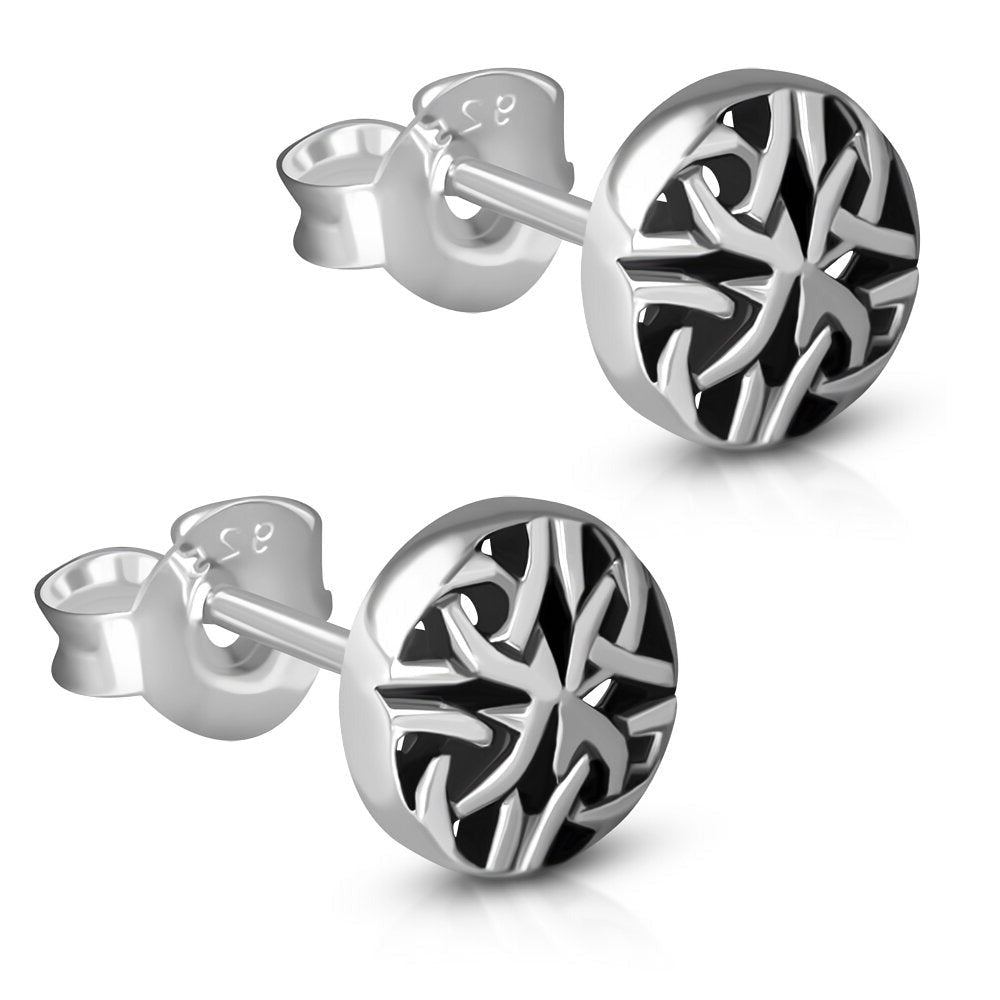 Celtic Knot  Earrings - Round Shield Studs