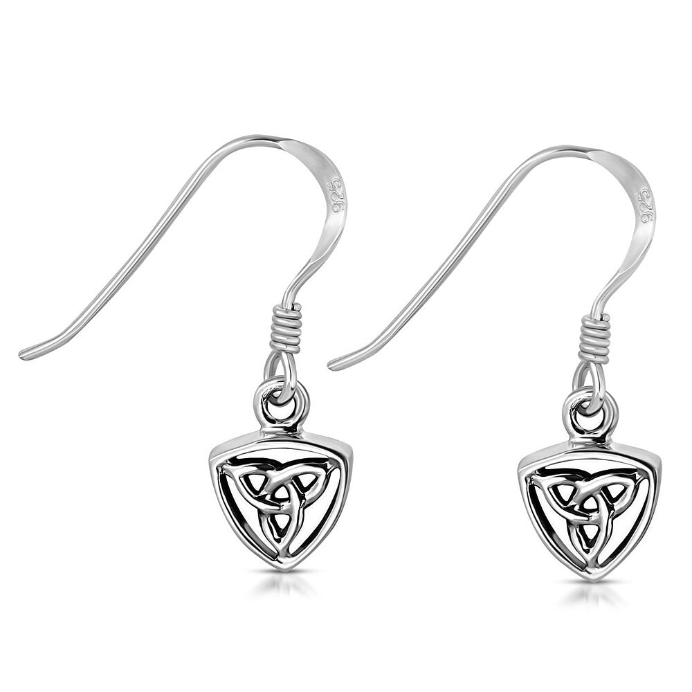 Triquetra Earrings - Downward Framed Trinity (Small)
