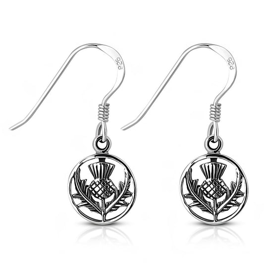 Scottish Thistle Earrings - Statement Emblem (Small)