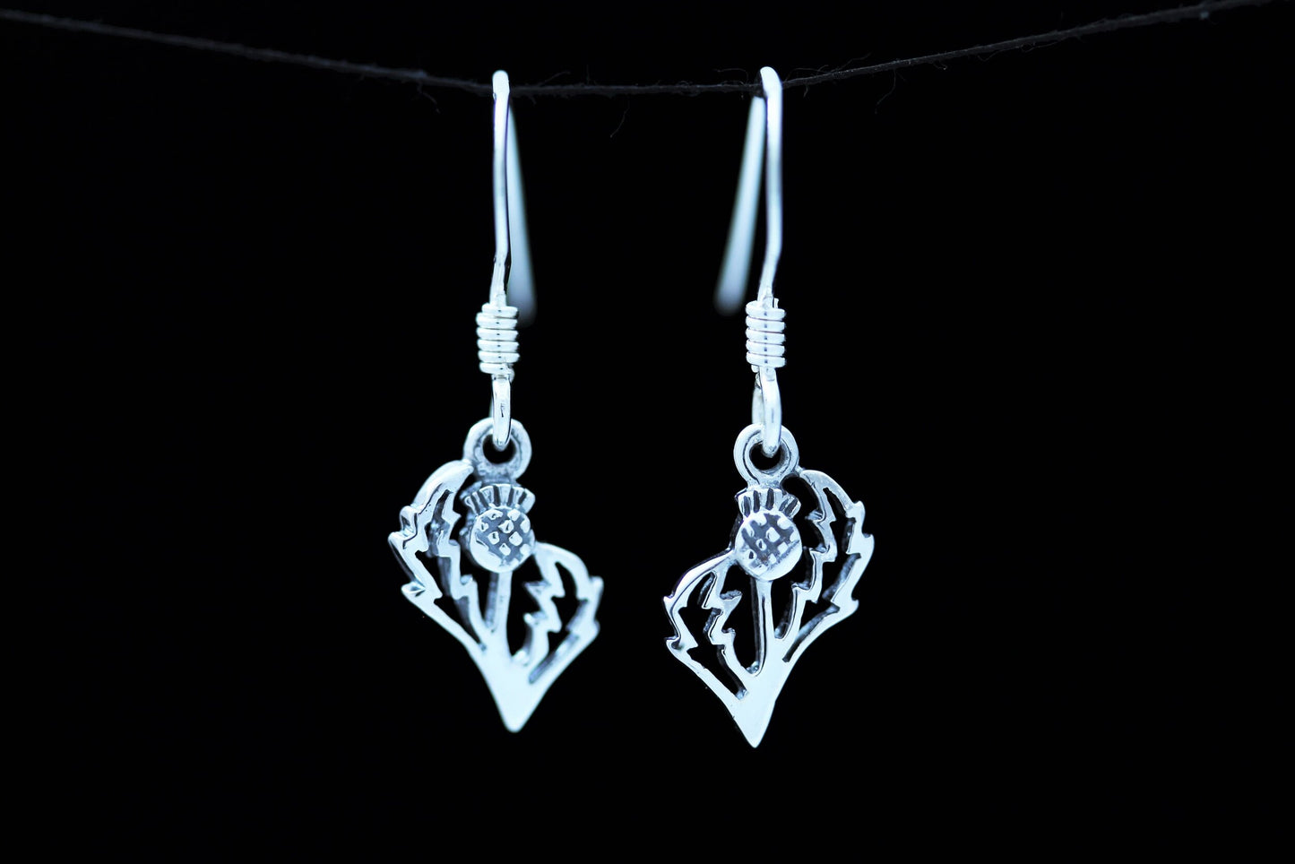 Scottish Thistle Earrings - Contemporary Cut (Small)