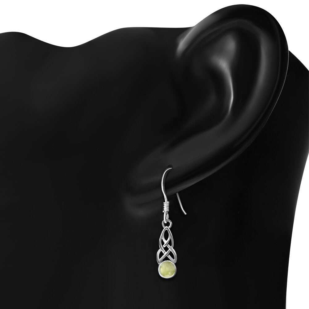 Scottish Marble Earrings - Tapered Celtic Knot Drop