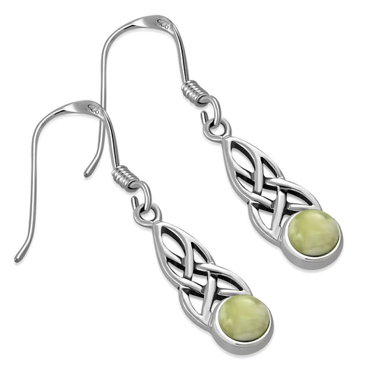 Scottish Marble Earrings - Tapered Celtic Knot Drop