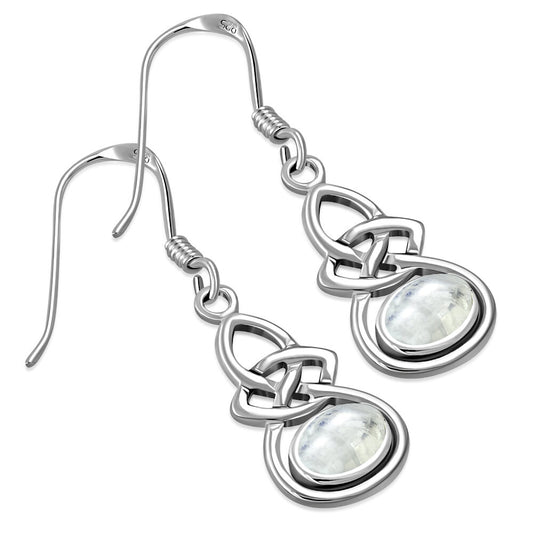 Celtic Knot Earrings - Infinity with Moonstone Drop