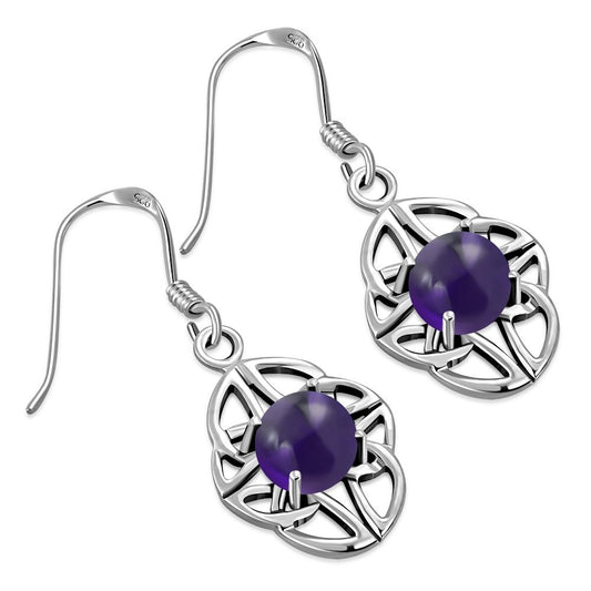 Celtic Knot Earrings - Four Seasons with Amethyst