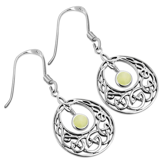 Scottish Marble Earrings - Half Moon Kells Knot