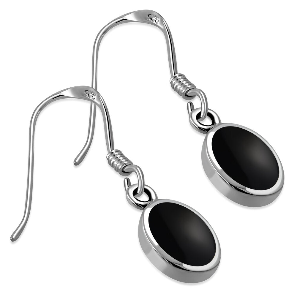 Contemporary Stone Earrings- Sleek Ovals with Black Onyx