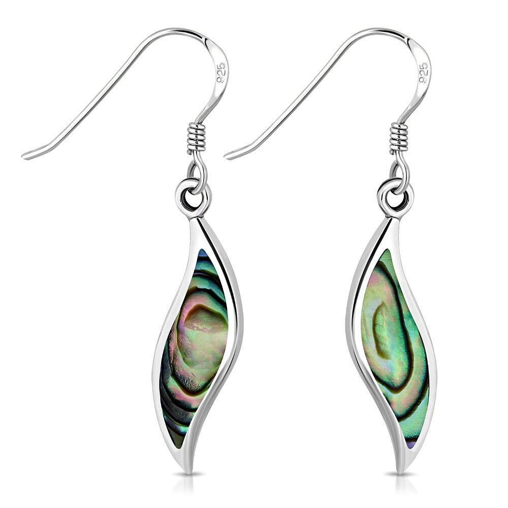 Contemporary Stone Earrings - Brushstrokes with Abalone Shell