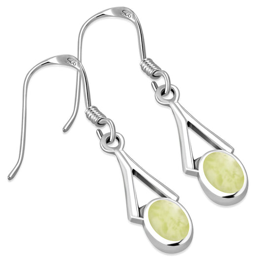 Scottish Marble Earrings-Triangular Clasp