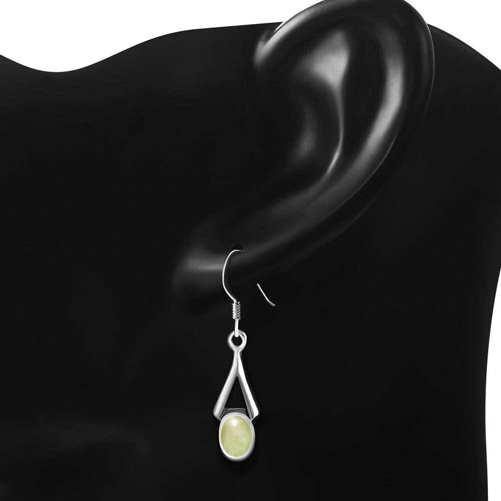 Scottish Marble Earrings-Triangular Clasp