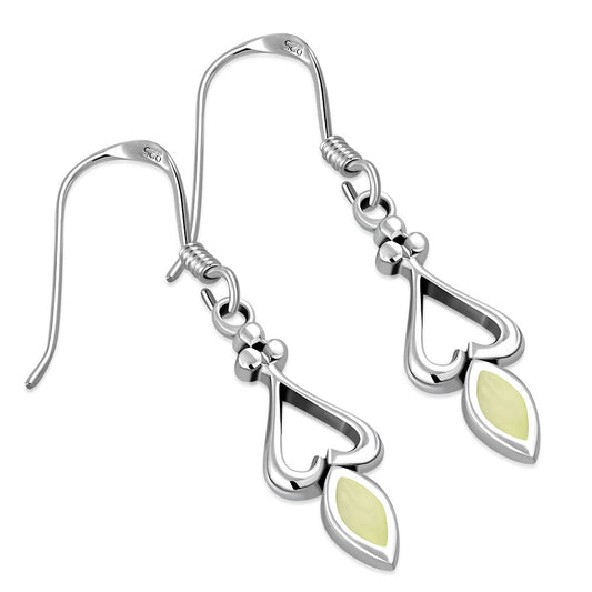 Scottish Marble Earrings - Open Heart Drop