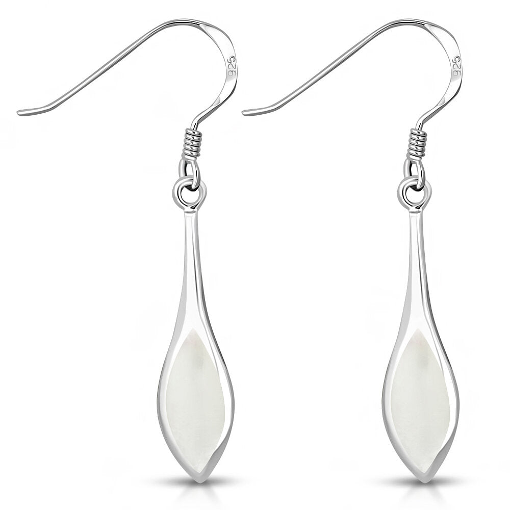 Contemporary Stone Earrings -Hanging Drop with Mother of Pearl