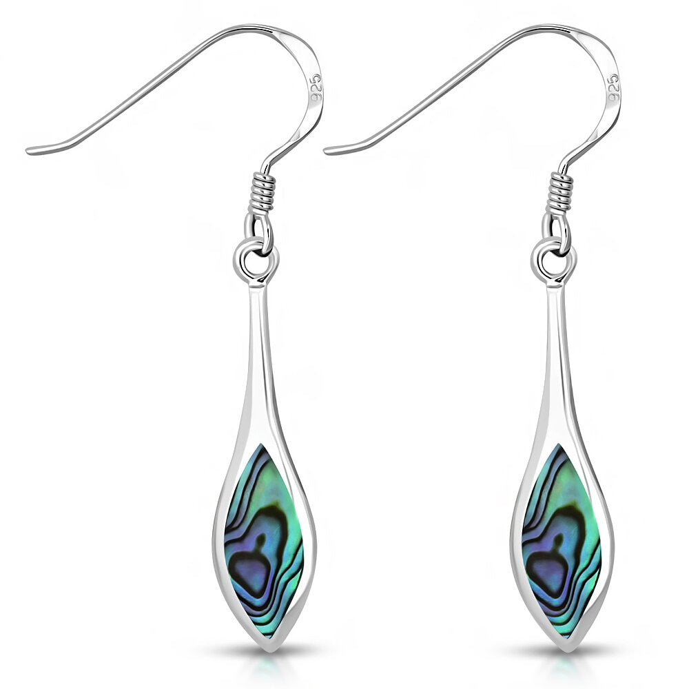 Contemporary Stone Earrings- Hanging Drop with Abalone Shell