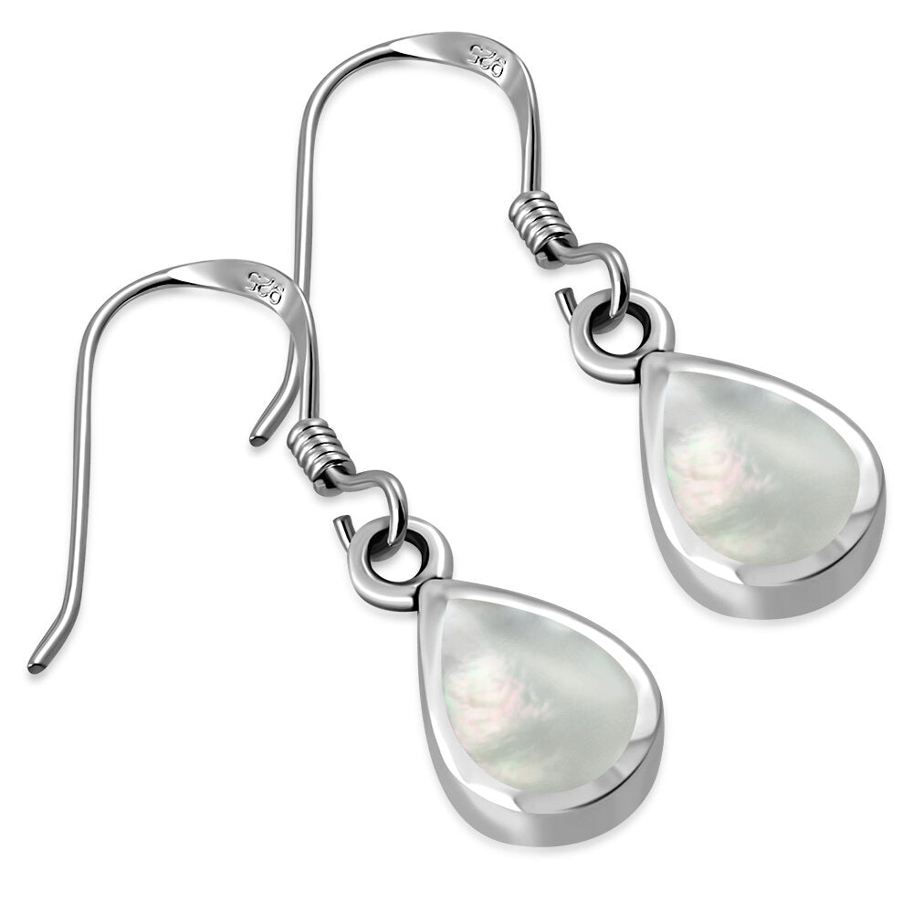 Contemporary Stone Earrings - Teardrops with Mother of Pearl