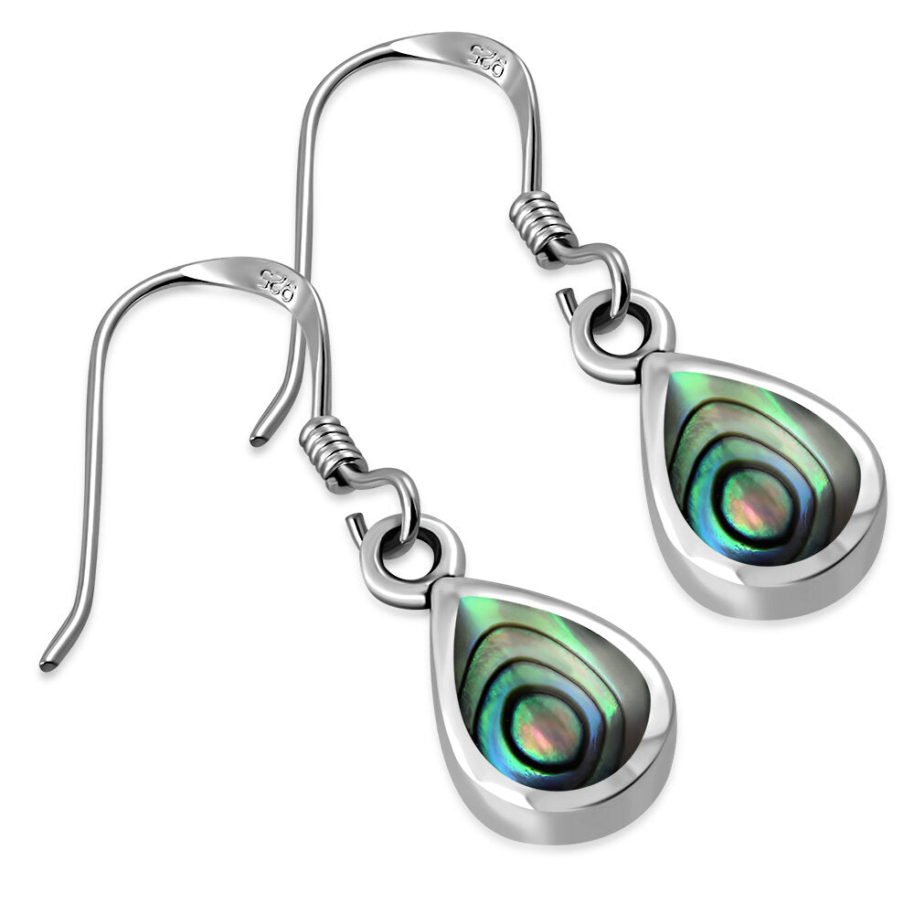 Contemporary Stone Earrings - Teardrops with Abalone Shell