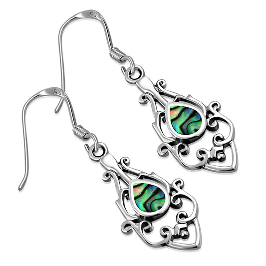 Contemporary Stone Earrings- Baroque Style with Abalone Shell