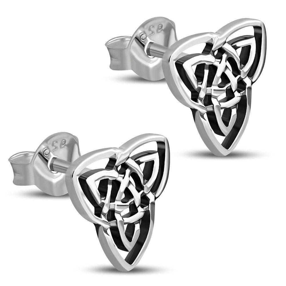 Celtic Knot Triquetra Earrings - Overlapping Trinity Studs
