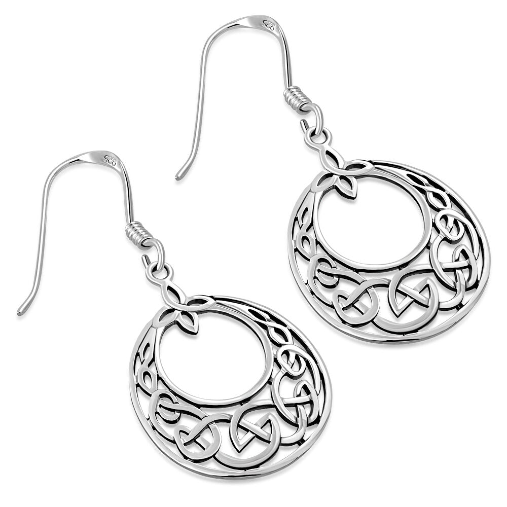 Celtic Knot Earrings - Intricate Half Moon Knot