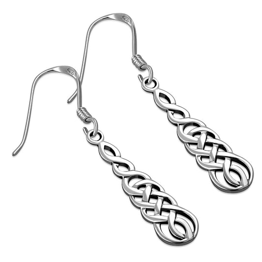 Celtic Knot Earrings-  Elongated Looped Knot