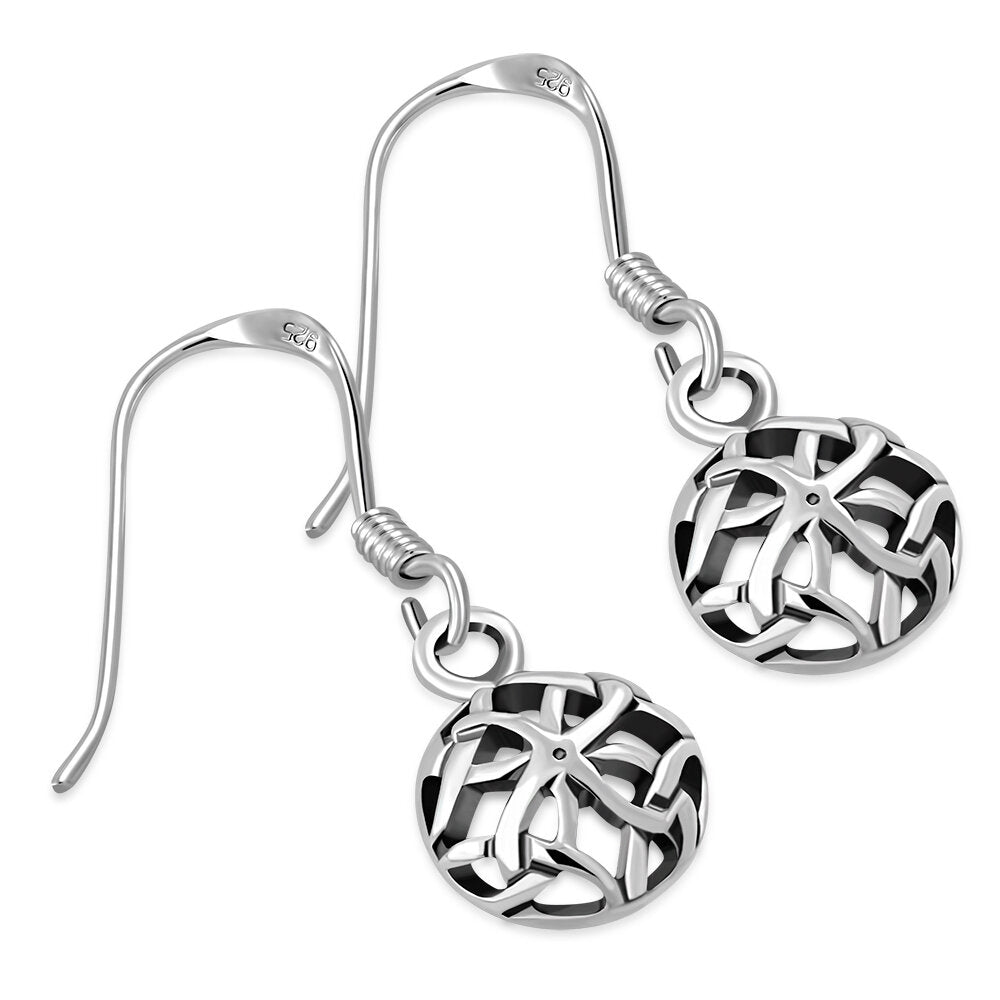 Celtic Knot Earrings - Rounded Shield of Four Directions