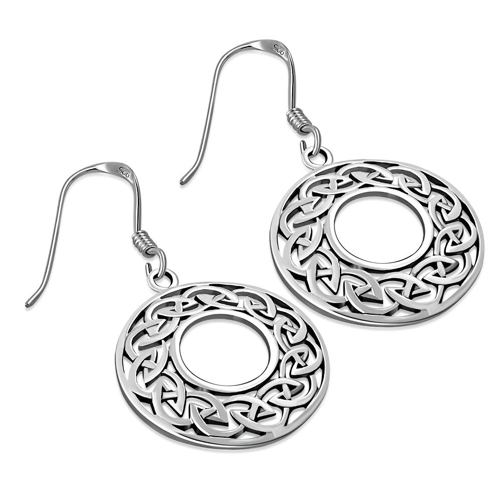 Celtic Knot Earrings - Open Circle Infinity Knot